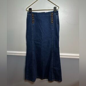 Rave R4R Vintage Denim Military Button Skirt Size 9